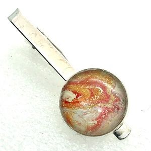 Tie clip pin silver plated 20mm handcrafte…
